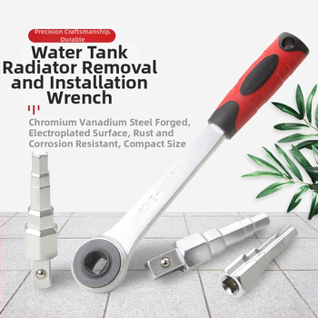 Трещотков ключ с пагодова връзка, стъпкови глави и четириглав квадратна глава за демонтаж на клапан