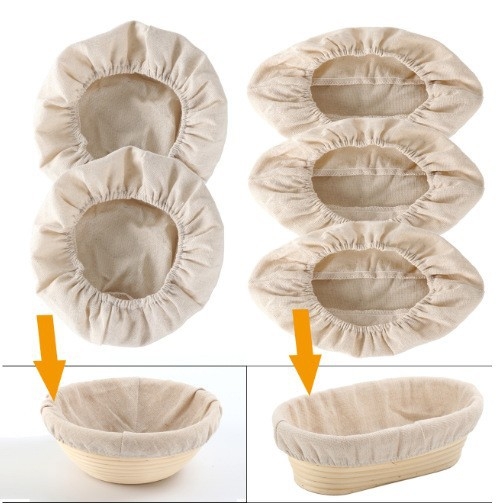 Apskritas rotaninio duonos krepšys kepimui — kepimo rinkinys, prekės ženklas bake, neimportuotas, modernus minimalistinis stilius