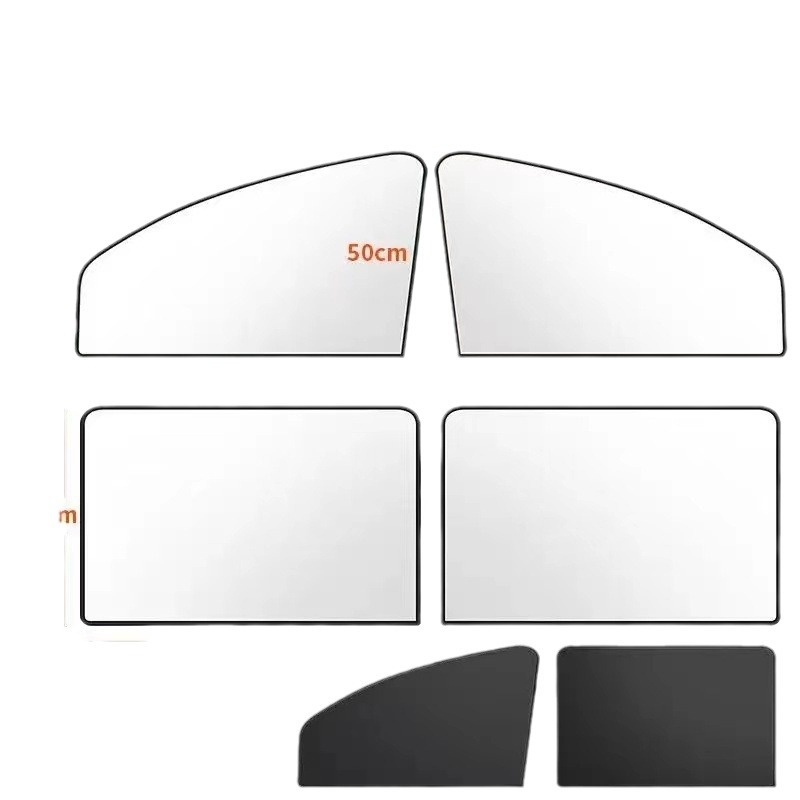 Magnetinė automobilių langų skydelis - sidabru dengtas audinys, atspindintis, šilumos izoliacija, pritaikomas, universalus montavimas