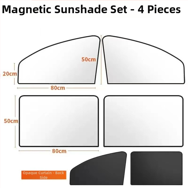 Magnetinė automobilių langų skydelis - sidabru dengtas audinys, atspindintis, šilumos izoliacija, pritaikomas, universalus montavimas