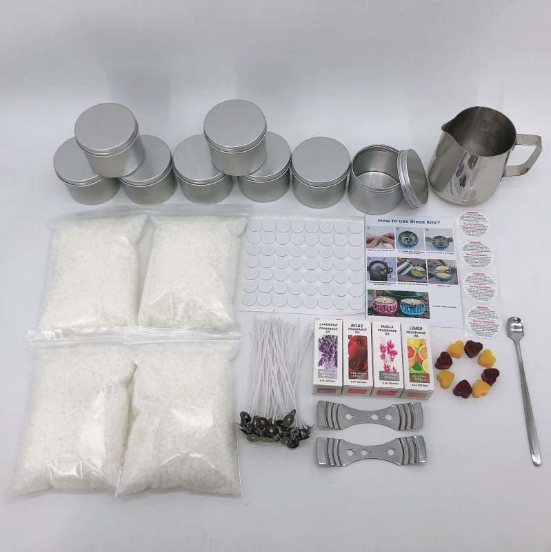 DIY κιτ κατασκευής κεριών αρωματοθεραπείας - κερί παραφίνης, χειροποίητο, κεριά σε κύπελλο σχήματος