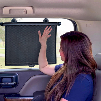 Автомобилен прозорец слънцезащитник за бебета, деца и домашни любимци, PVC, вакуумно закрепване, скандинавски стил, едноцветен дизайн