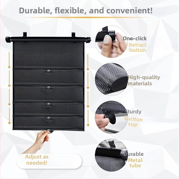 Автомобилен прозорец слънцезащитник за бебета, деца и домашни любимци, PVC, вакуумно закрепване, скандинавски стил, едноцветен дизайн