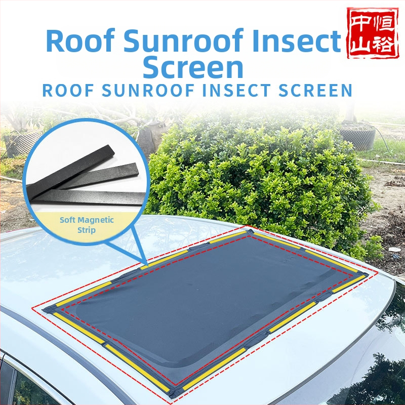 Automobilio stogo lango tinklinė užuola, nuo uodų, permatoma, kabantis montavimas, bendriems modeliams, palaiko logotipo spaudą