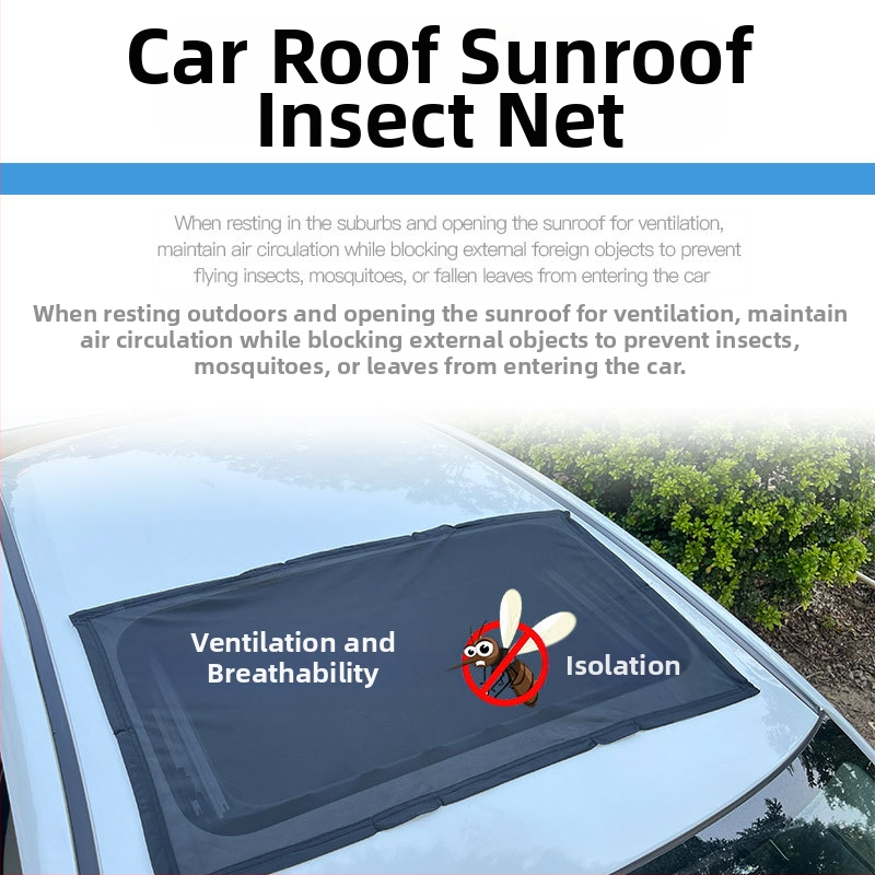 Автомобилен мрежест екран против комари за слънчев люк, прозрачен, висящ монтаж, за общ модел, поддържа печат на лого