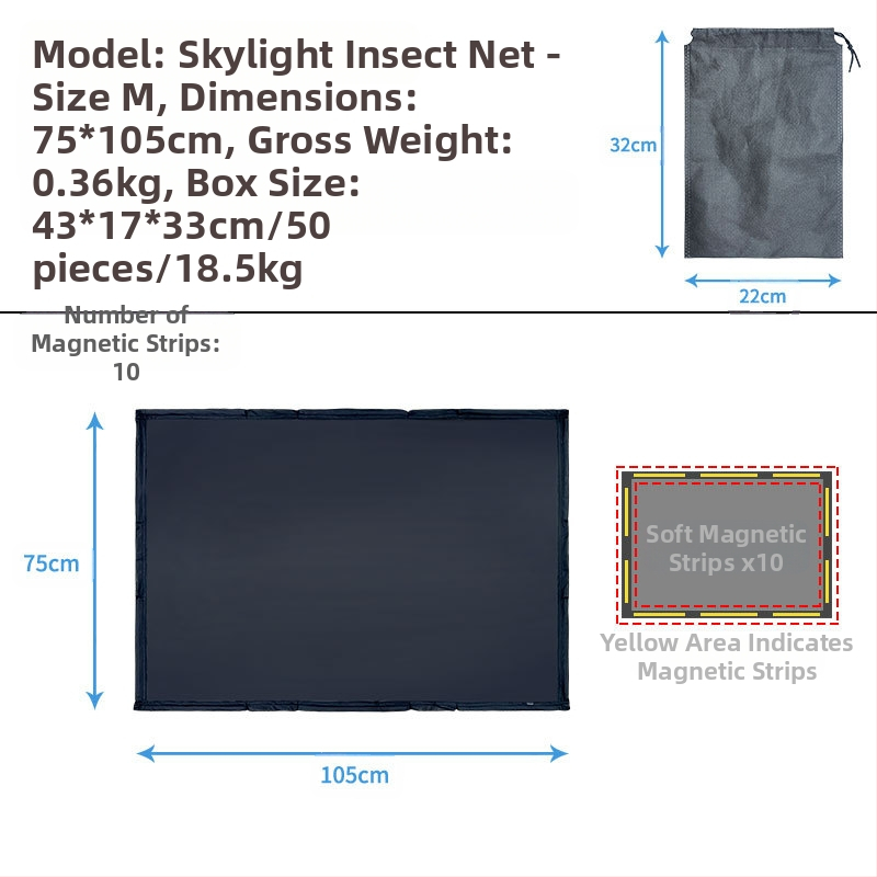 Automobilio stogo lango tinklinė užuola, nuo uodų, permatoma, kabantis montavimas, bendriems modeliams, palaiko logotipo spaudą