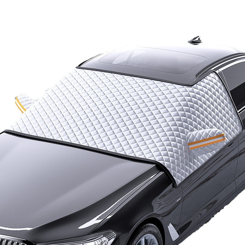 Покривало за предното стъкло на автомобил - удебелен алуминиев филм, монтаж с вакуумни чашки, универсално за модели, тегло 1 кг