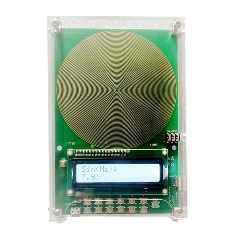 HQXRTEK генератор на Шуман вълни, 7.83 Hz чиста синусоида, диапазон 0.01-100000 Hz, захранване 5V/1A