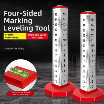 Четиристранен алуминиев сплав нивелиращ и хоризонтален позициониращ измервател за зидария и облицовка