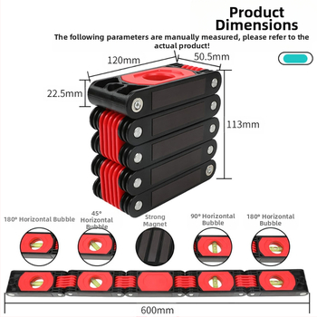 Високопрецизен сгъваем нивелир-измервател за дървообработване, магнитен ъгломер, многофункционален измервателен инструмент