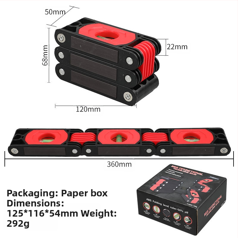Високопрецизен сгъваем нивелир-измервател за дървообработване, магнитен ъгломер, многофункционален измервателен инструмент
