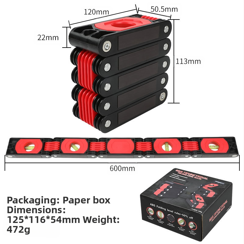 Високопрецизен сгъваем нивелир-измервател за дървообработване, магнитен ъгломер, многофункционален измервателен инструмент