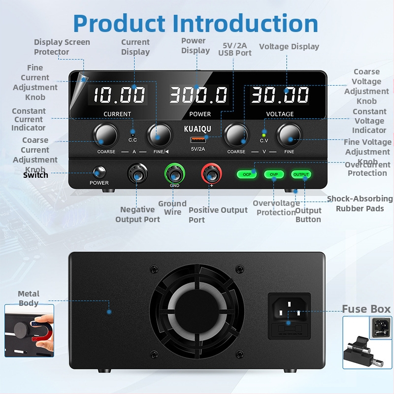 SPPS-H305 DC регулируем източник на захранване, 240W, диапазони до 30V/60V/100V