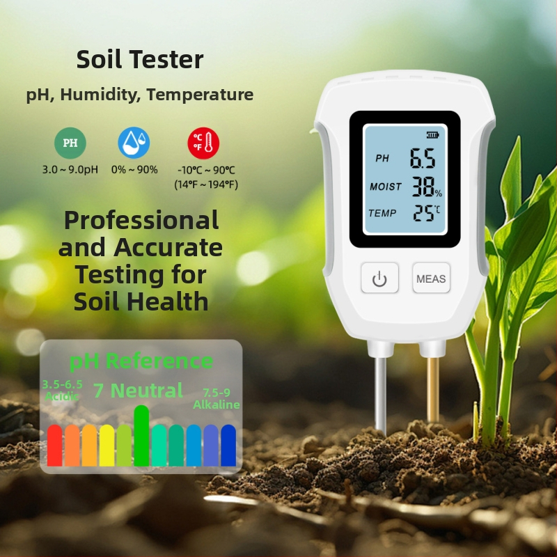 Δοκιμαστής εδάφους 6 σε 1 με μετρήσεις pH, υγρασίας, φωτεινότητας και γονιμότητας | Μοντέλο THE01879, Κωδικός προϊόντος 1000509934