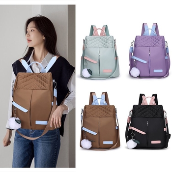 Ženski ranac u japansko-korejskom stilu, rhombus Oxford tkanina, najlon, poliester podstava, mekana konstrukcija, pogodna za poslovna putovanja