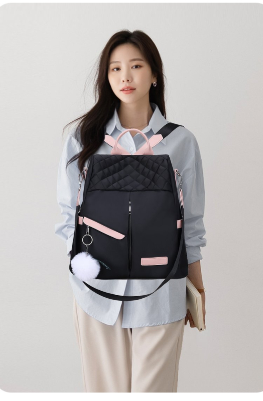 Ženski ranac u japansko-korejskom stilu, rhombus Oxford tkanina, najlon, poliester podstava, mekana konstrukcija, pogodna za poslovna putovanja