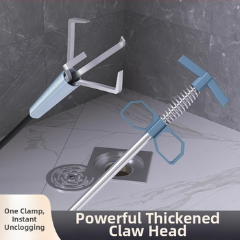 Keturių dantų WC atkimšėjas – buitinis kanalizacijos įrankis, PP + nerūdijantis plienas, išleistas 2022 m. ruduo