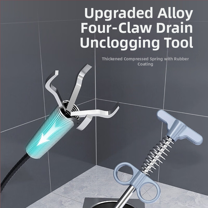 WC odblokovač so štyrmi pazúrmi – domáci kanalizačný nástroj, PP + nerezová oceľ, uvedené na jeseň 2022