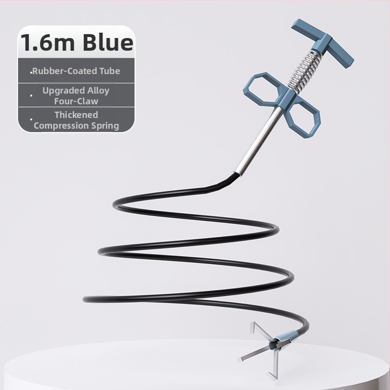 Keturių dantų WC atkimšėjas – buitinis kanalizacijos įrankis, PP + nerūdijantis plienas, išleistas 2022 m. ruduo