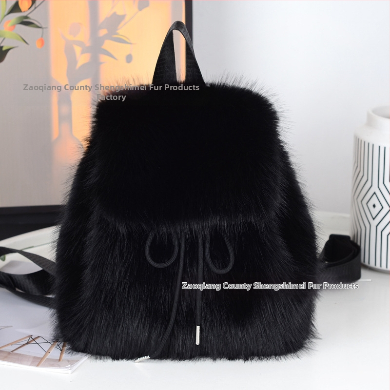 Plyšová dámska taška typu vedro, veľká kapacita, zapínanie na šnúrku, vertikálny štvorcový tvar, bez podšívky, na denné nosenie