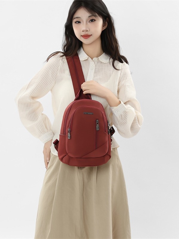 Ženska crossbody torba od Oxford tkanine, vertikalni kvadratni oblik, zatvarač, poliester podstava, džep za mobitel