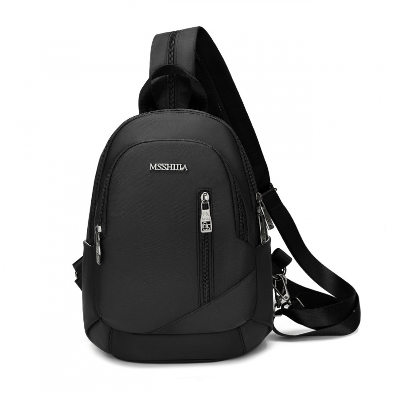 Ženska crossbody torba od Oxford tkanine, vertikalni kvadratni oblik, zatvarač, poliester podstava, džep za mobitel