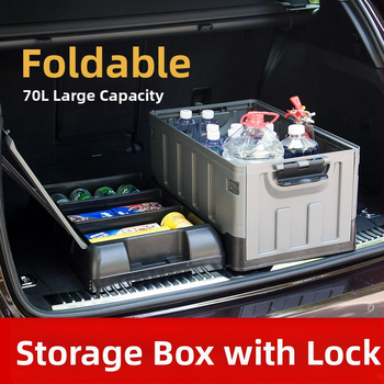 Μεγάλη πτυσσόμενη θήκη αποθήκευσης πορτ-μπαγκάζ αυτοκινήτου, χωρητικότητας 60–70 L, PP πλαστικό, πολυλειτουργική, ανθεκτική στη σκόνη