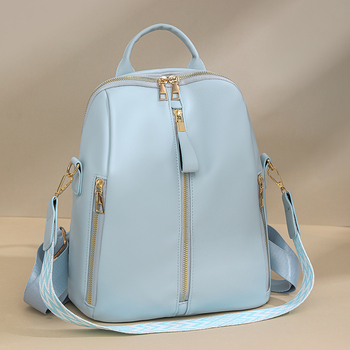 Unisex PU ranac za putovanja i školu, kapacitet ispod 20 L, prozračan i olakšava teret, gradski minimalistički stil