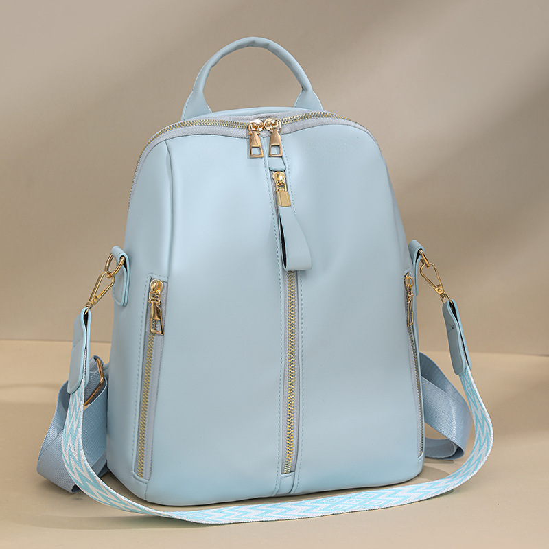 Unisex PU ranac za putovanja i školu, kapacitet ispod 20 L, prozračan i olakšava teret, gradski minimalistički stil