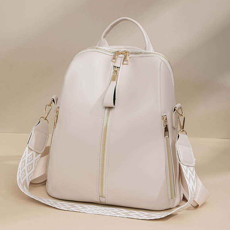 Unisex PU ranac za putovanja i školu, kapacitet ispod 20 L, prozračan i olakšava teret, gradski minimalistički stil