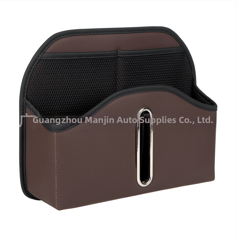 Kožená taška na uloženie na operadle sedadla auta, vodotesná, na zavesenie, univerzálna kompatibilita.