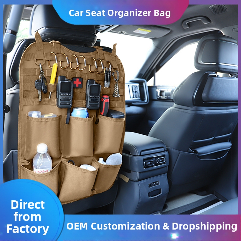 Torba za pohranu iza stražnjeg sjedala — višefunkcionalni unutarnji organizator, platno, prilagodljiv, licencirano za privatnu oznaku