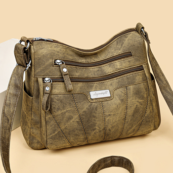 PU torba preko ramena, vertikalni kvadratni oblik, zatvaranje zipom, poliester podstava, unutarnja džep sa zatvaračem