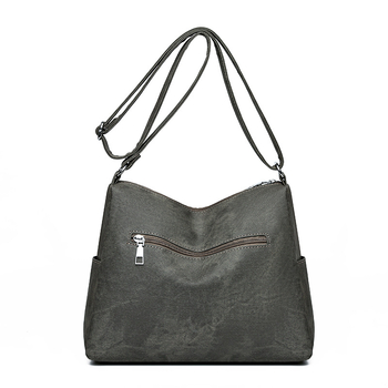 PU torba preko ramena, vertikalni kvadratni oblik, zatvaranje zipom, poliester podstava, unutarnja džep sa zatvaračem