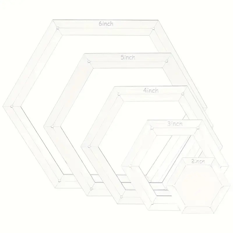 5-частков комплект шестостенни шаблони за квилтове, акрилна линейка за патчворк, модел 1, марка Xingtai