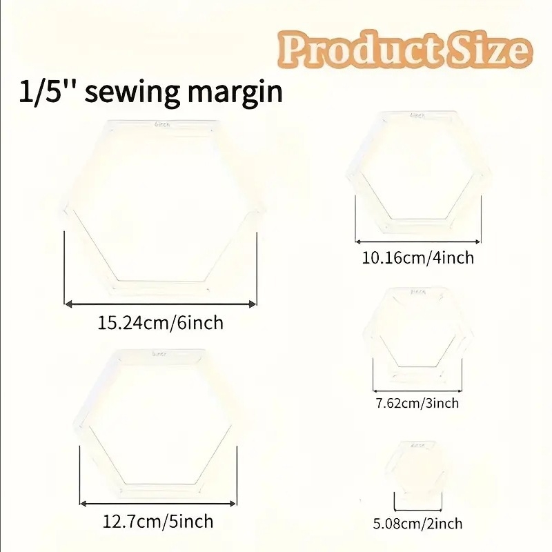 5-частков комплект шестостенни шаблони за квилтове, акрилна линейка за патчворк, модел 1, марка Xingtai