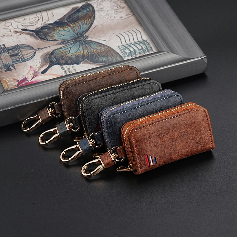 PU kožna futrola za automobilni ključ s preklopnim dizajnom, podstava od sintetičke kože, unisex, stil poslovne elite