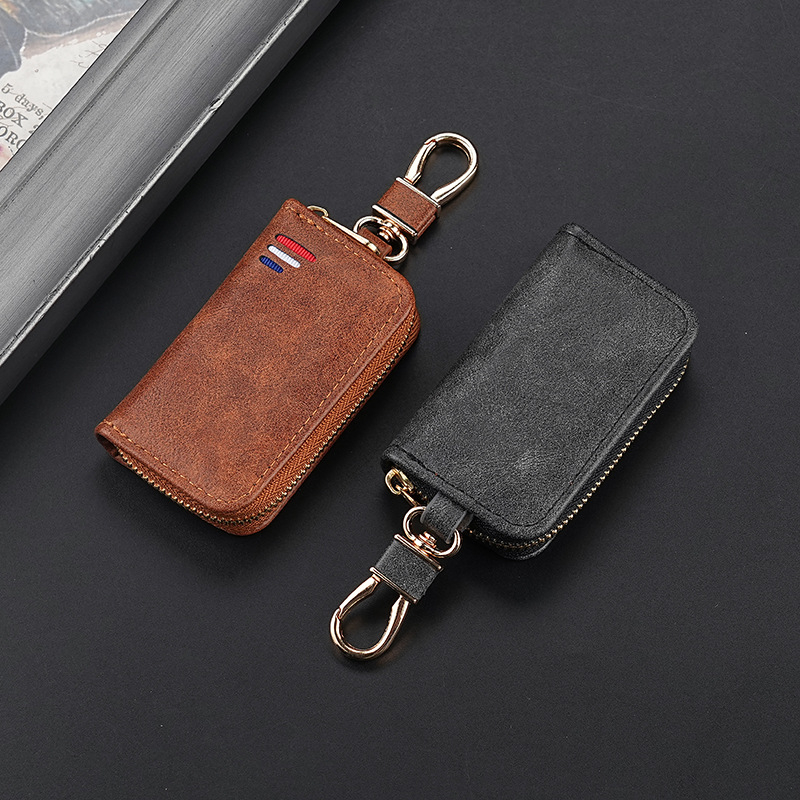 PU kožna futrola za automobilni ključ s preklopnim dizajnom, podstava od sintetičke kože, unisex, stil poslovne elite