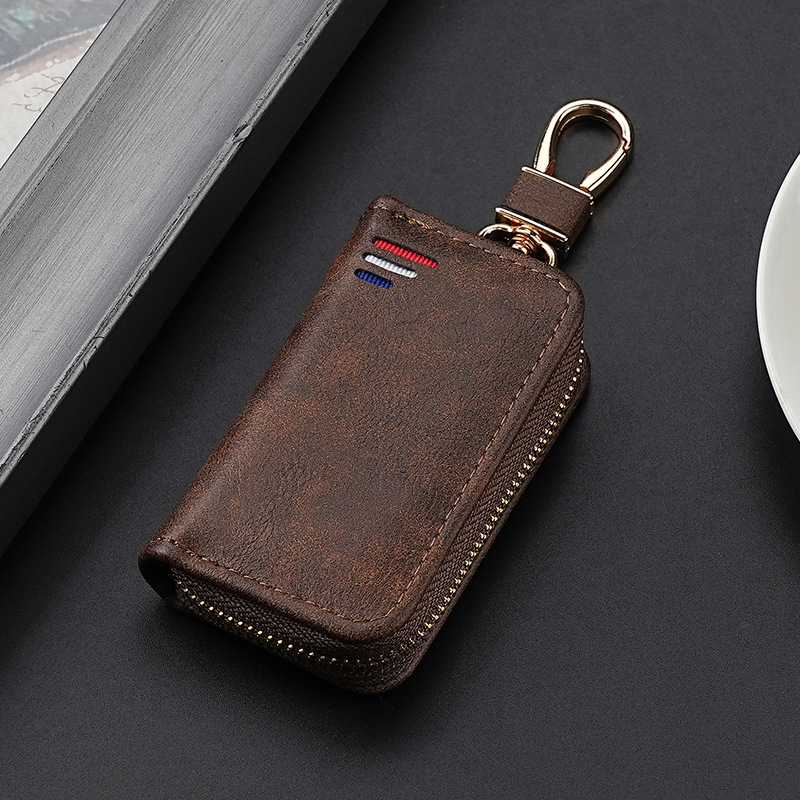 PU kožna futrola za automobilni ključ s preklopnim dizajnom, podstava od sintetičke kože, unisex, stil poslovne elite