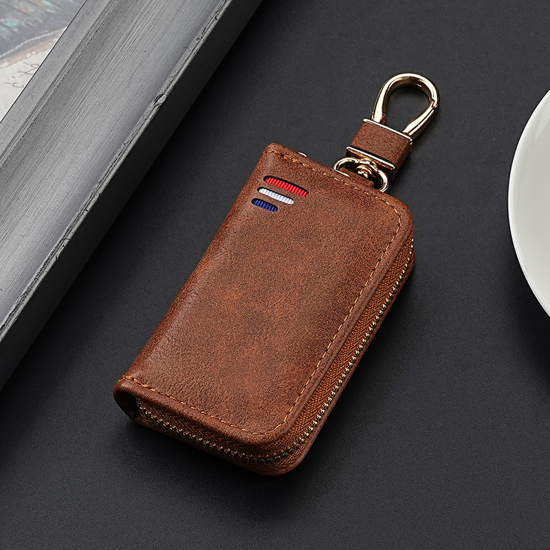 PU kožna futrola za automobilni ključ s preklopnim dizajnom, podstava od sintetičke kože, unisex, stil poslovne elite