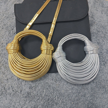 PU pletena torba – okruglog oblika, 3D vanjski dio, zatvarač, podstava od poliestera