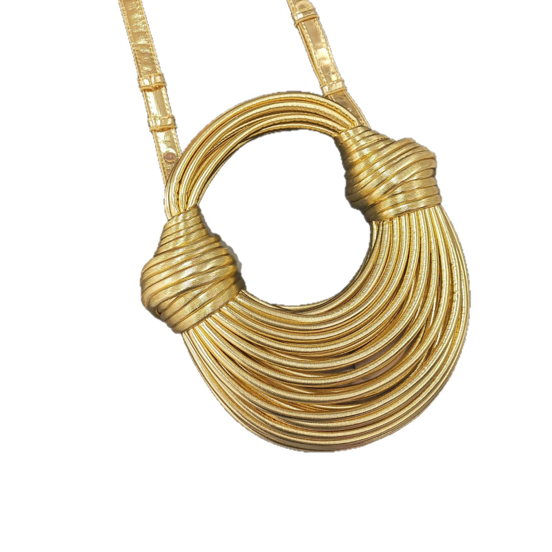 PU pletena torba – okruglog oblika, 3D vanjski dio, zatvarač, podstava od poliestera