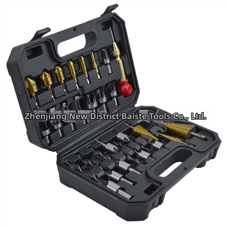 26-dielna súprava vrtákov na drevo s fasovacimi vrtákmi, stredovým kladivom a pagoda vrtákmi