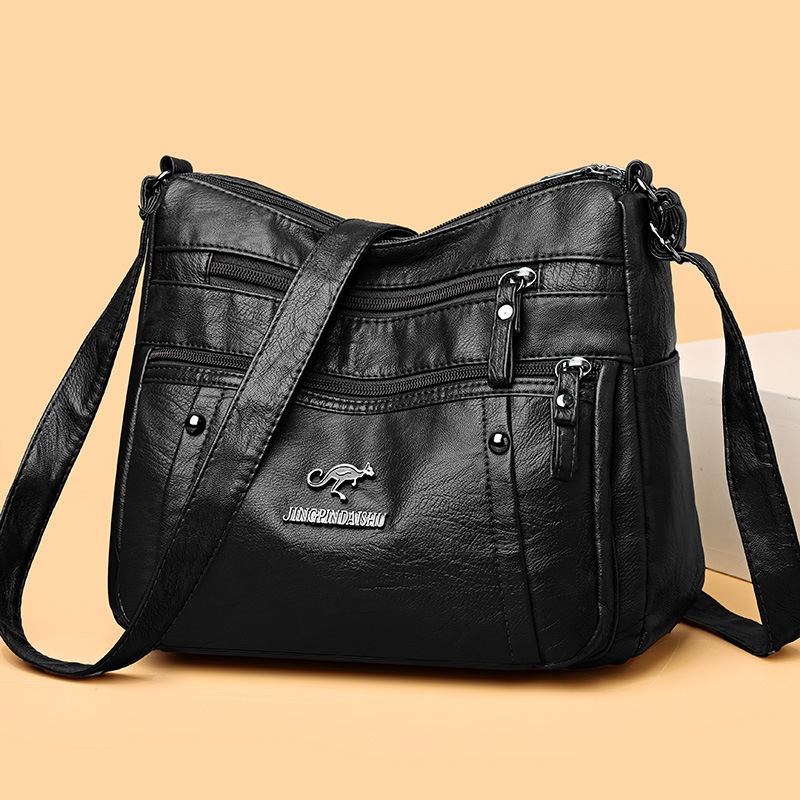 Torba preko ramena od PU s mekanom teksturom kože, gradski minimalistički stil, trodimenzionalni vanjski dizajn, vodoravni kvadratni oblik, zatvarač