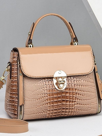 Geantă de damă din PU, formă de găleată, închidere cu fermoar, căptușeală din nylon, compartimente interioare: buzunar secret cu fermoar, buzunar pentru telefon, buzunar interior cu fermoar