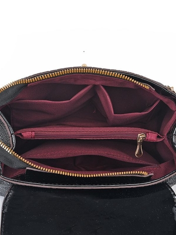 Geantă de damă din PU, formă de găleată, închidere cu fermoar, căptușeală din nylon, compartimente interioare: buzunar secret cu fermoar, buzunar pentru telefon, buzunar interior cu fermoar