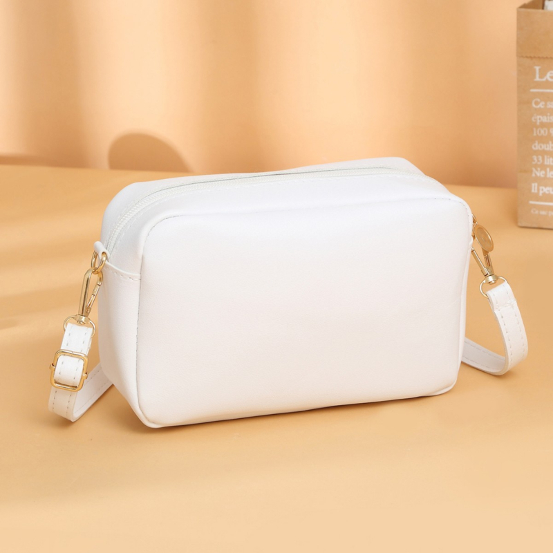 PU crossbody torbica s vodoravnim kvadratnim oblikom, zatvarač, poliester podstava, unutarnji džepovi za telefon i ID karticu