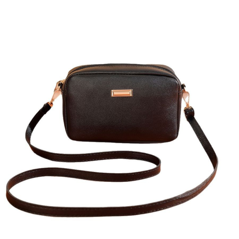 PU crossbody torbica s vodoravnim kvadratnim oblikom, zatvarač, poliester podstava, unutarnji džepovi za telefon i ID karticu