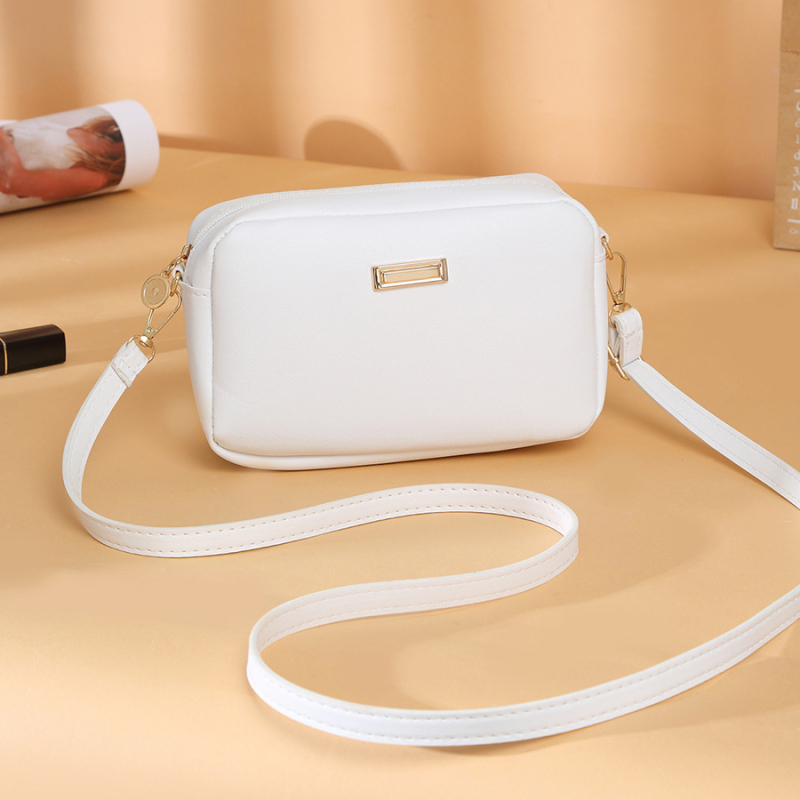 PU crossbody torbica s vodoravnim kvadratnim oblikom, zatvarač, poliester podstava, unutarnji džepovi za telefon i ID karticu