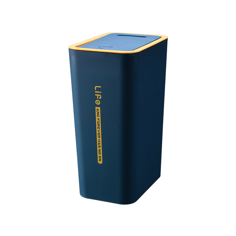 Plastična pravokutna kanta za smeće s poklopcem, pritisni mehanizam otvaranja, zapremina 10 L, za kućnu upotrebu